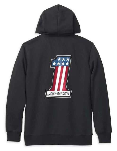Harley-Davidson® Men's #1 Race Graphic Zip Front Hoodie - Black