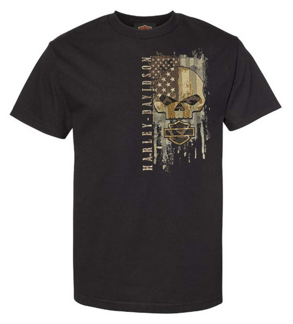 Harley-Davidson® Men's Willie G Skull Patriot Flag Cotton Tee Shirt ...