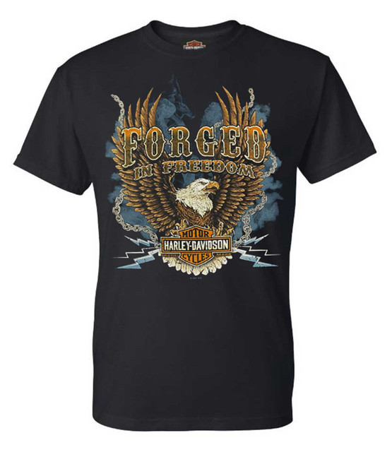 Harley-Davidson Men's Eagle Intensity II Printed Graphic Cotton Tee Shirt, Black - Wisconsin Harley-Davidson