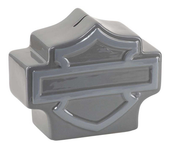Harley-Davidson Open Bar & Shield Shaped Bank w/ Removable Stopper - Gray - Wisconsin Harley-Davidson