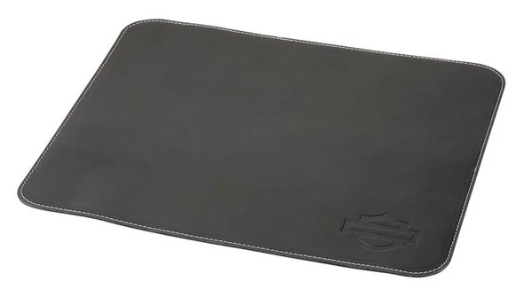 Harley-Davidson Debossed Open Bar & Shield Mouse Pad - Black Faux Leather - Wisconsin Harley-Davidson