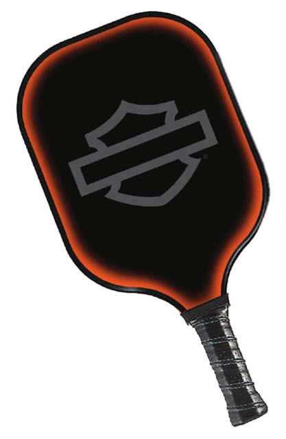 Harley-Davidson Stealth Bar & Shield Logo Pickleball Paddle - Black & Orange - Wisconsin Harley-Davidson