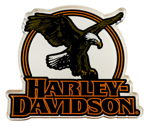 Harley-Davidson Eagle Eye H-D Script Hard Acrylic Magnet - 4 x 3.5 inches - Wisconsin Harley-Davidson
