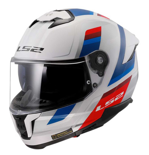 LS2 Helmets Stream II Vintage Full Face Motorcycle Helmet - White/Blue/Red - Wisconsin Harley-Davidson