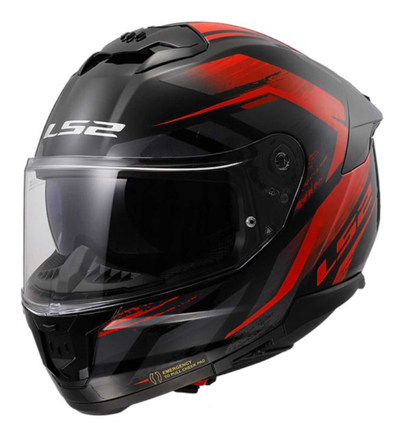 LS2 Helmets Stream II Fury Full Face Motorcycle Helmet - Gloss Black/Red - Wisconsin Harley-Davidson