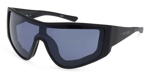 Harley-Davidson Men's Edgy Shield Sunglasses, Matte Black Frames & Smoke Lenses - Wisconsin Harley-Davidson