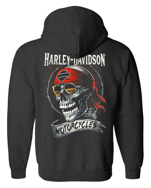 Harley-Davidson® Men's Shady Biker Skull Cotton-Blend Zip-Up