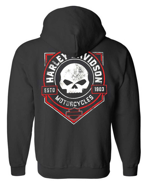 Harley-Davidson® Men's Ragged Willie G Skull Cotton-Blend Zip-Up