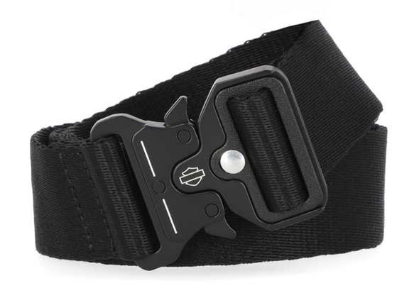 Harley-Davidson Men's Tactical Direct Injection Logo Rubber Patch Nylon Web Belt - Wisconsin Harley-Davidson