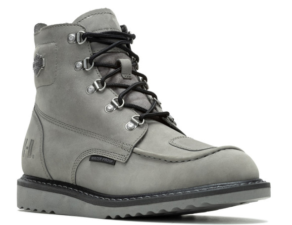 Harley-Davidson Men's Hagerman 5-Inch Grey Waterproof Boots, D93863 - Wisconsin Harley-Davidson