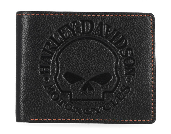 Harley-Davidson® Men's Classic Genuine Pebble Leather Skull