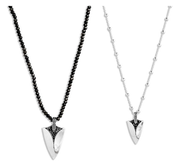 Harley-Davidson His & Hers Shield Necklace Set w/ Pyrite Beads - 22 & 16 Inch - Wisconsin Harley-Davidson