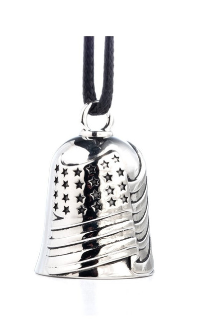 Harley-Davidson H-D Flowing American Flag Ride Bell - Silver Plating - Wisconsin Harley-Davidson