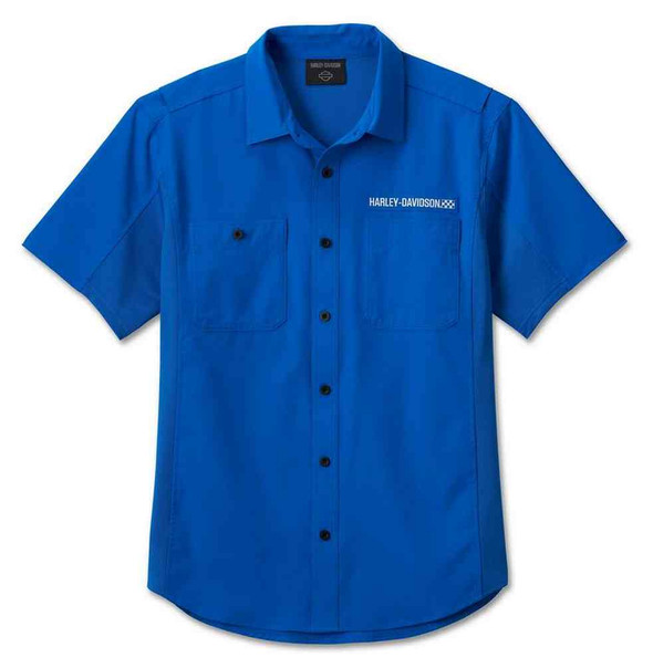 Harley-Davidson Men's Wicked Short Sleeve Performance Shirt, Blue 96443-24VM - Wisconsin Harley-Davidson
