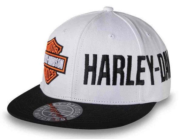 Harley-Davidson Men's Highside Fitted Cotton Baseball Cap - White 97716-24VM - Wisconsin Harley-Davidson