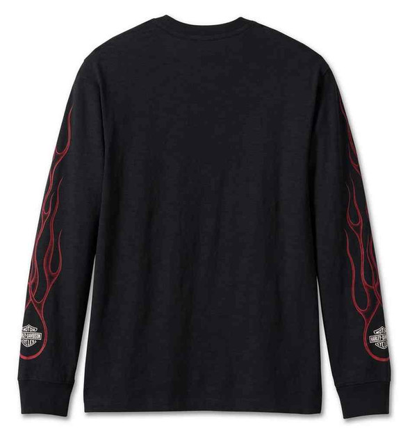 Harley-Davidson® Men's In Flames Long Sleeve Cotton Tee