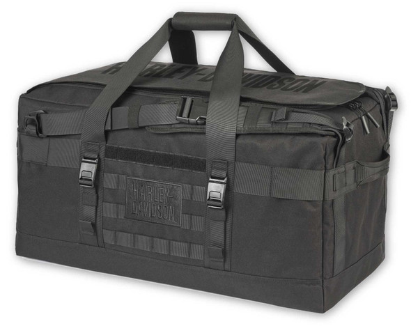 Harley-Davidson Rugged High-Density Polyester Rebel 24" Duffel - Black - Wisconsin Harley-Davidson