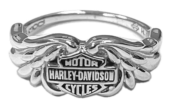 Harley-Davidson Women's Classic Double Wing Bar & Shield Ring - Sterling Silver - Wisconsin Harley-Davidson