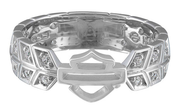 Harley-Davidson Women's Insignia Bling Bar & Shield Band Ring, Sterling Silver - Wisconsin Harley-Davidson