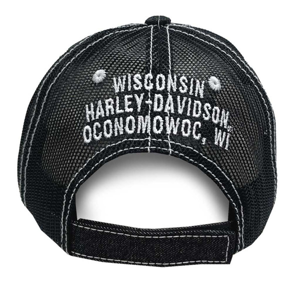 Harley-Davidson® Men's Mega Bar & Shield Frayed Mesh Trucker Hat