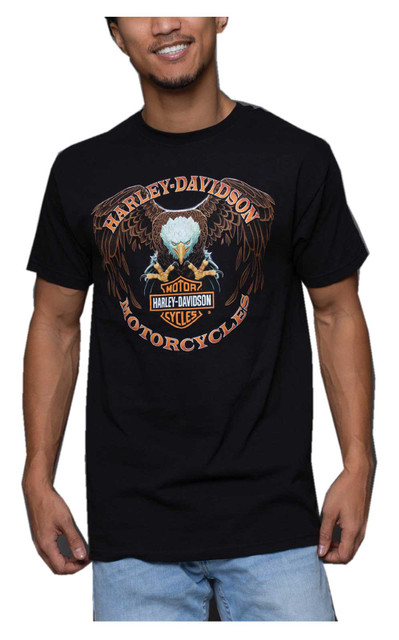 Harley-Davidson Men's Fierce Eagle Crew-Neck Short Sleeve T-Shirt, Black - Wisconsin Harley-Davidson