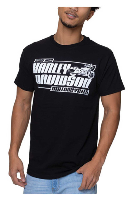 Harley-Davidson Men's Imprinted H-D Text Crew-Neck Short Sleeve T-Shirt, Black - Wisconsin Harley-Davidson