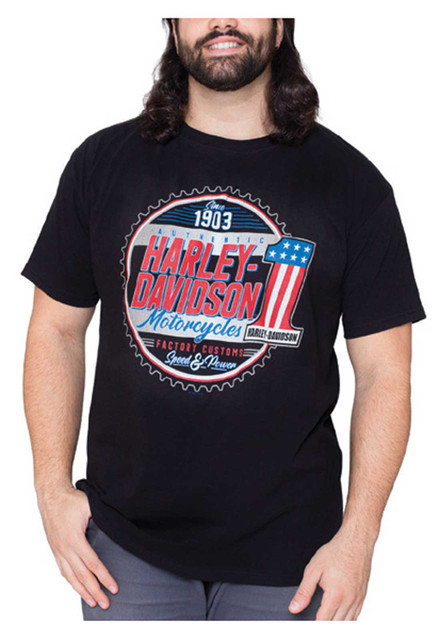 Harley-Davidson Men's Eclipse #1 Short Sleeve Crew-Neck Cotton T-Shirt - Black - Wisconsin Harley-Davidson
