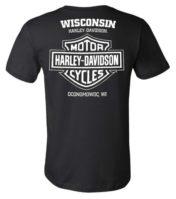 HARLEY-DAVIDSON ブラック Tシャツ Harley-Davidson® Men's Flag Motorcycle Short Sleeve Crew