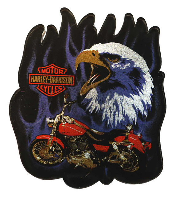 Harley-Davidson Faded Glory Eagle Hard Acrylic Magnet - 4 x 3.5 inches, Black - Wisconsin Harley-Davidson