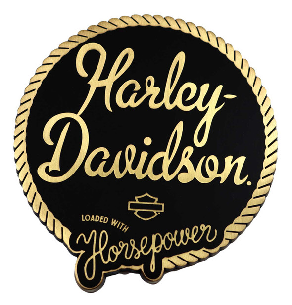 Harley-Davidson Horsepower Heavy-Duty Metal Magnet - 3 inches - Black & Gold - Wisconsin Harley-Davidson