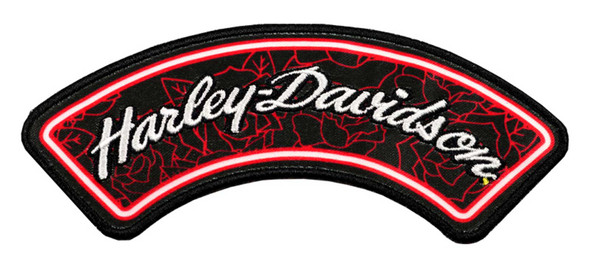 Harley-Davidson 5 in. Embroidered Hollow Roses Rocker Emblem Sew-On Patch - Wisconsin Harley-Davidson