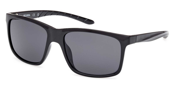 Harley-Davidson Men's Shiny Black Square Framed Sunglasses, Plastic Frame - Wisconsin Harley-Davidson