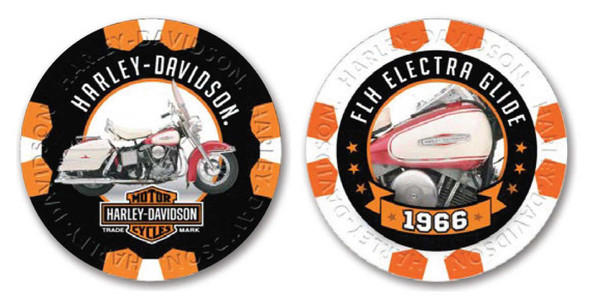 Harley-Davidson Vintage Series 14 1966 FLH Electra Glide Collectible Poker Chips - Wisconsin Harley-Davidson