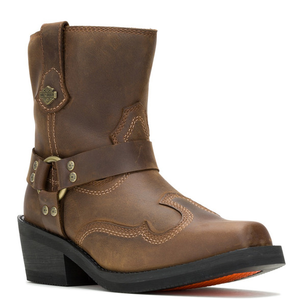 【COLOR iN ID】leather belt boots short ver Harley-Davidson® Women's Korsen Short West Black or Brown
