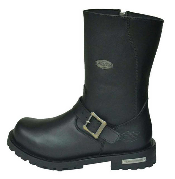 Unik Just for Bikers Men's Premium Black Cowhide Leather Motorcycle Boots, 10001-M - Wisconsin Harley-Davidson