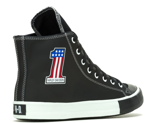 Harley-Davidson® Men's Baxter High-Top #1 Black Leather Sneakers
