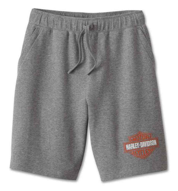 Harley-Davidson Men's Bar & Shield Fleece Sweat Shorts - Gray 99198-24VM - Wisconsin Harley-Davidson