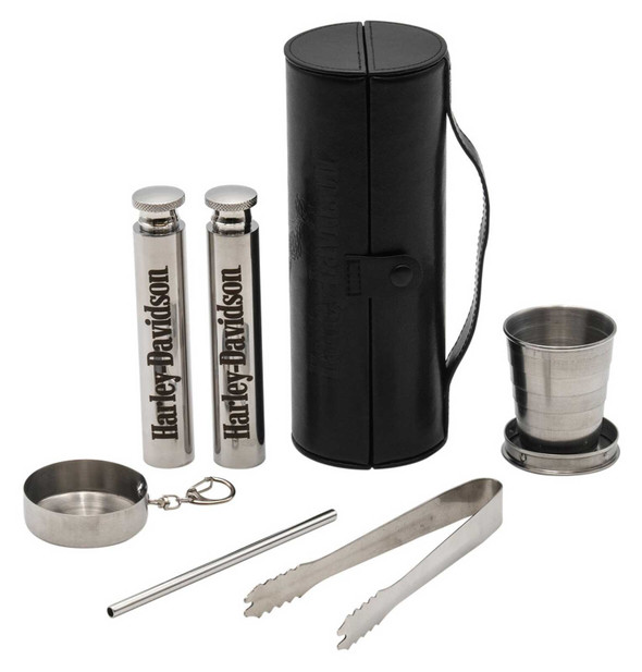 Harley-Davidson Open Bar & Shield Eagle Travel Bar Set, Stainless Steel - Wisconsin Harley-Davidson