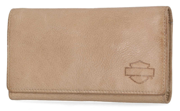Harley-Davidson® Men's Bar & Shield Washed Leather Tri-Fold