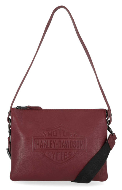 Harley-Davidson Women's Rebel Pebble Bar & Shield Crossbody Bag – Oxblood - Wisconsin Harley-Davidson