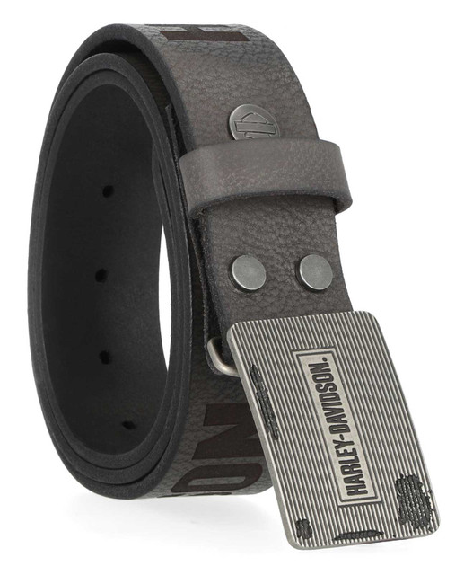 Harley-Davidson® Men's Grunge H-D Logo Repeat Genuine Leather Belt