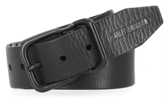 Harley-Davidson Men's Self Keeper Buckle Textured Leather Belt – Black - Wisconsin Harley-Davidson