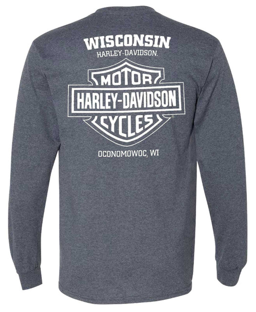 HARLEY-DAVIDSON 長袖カットソー グレー Harley-Davidson® Men's Finest Bike Long Sleeve Crew-Neck Shirt