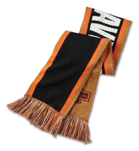 Harley-Davidson® Men's Striker Bar & Shield Winter Scarf – Toffee