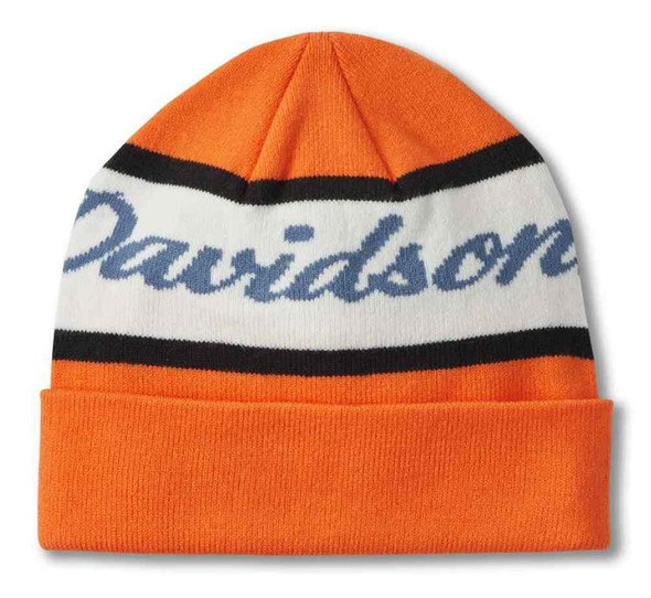 Harley-Davidson® Men's Script Knit Winter Beanie Cap – Orange