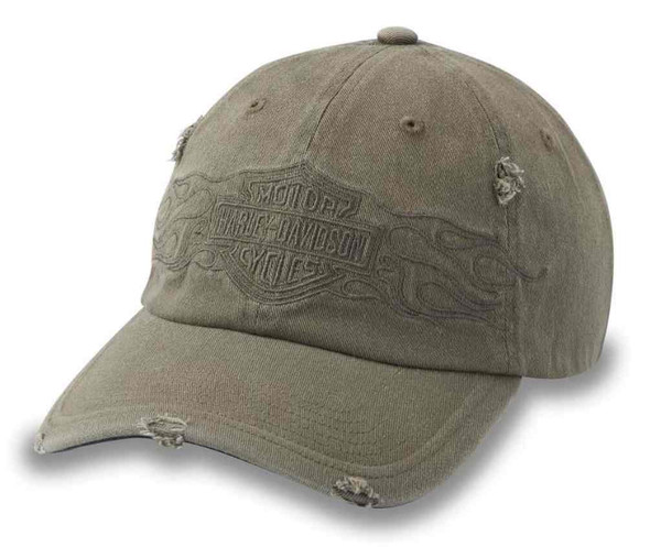 Harley-Davidson Men's Flying Lap Distressed Stretch-Fit Baseball Cap 97616-25VM - Wisconsin Harley-Davidson