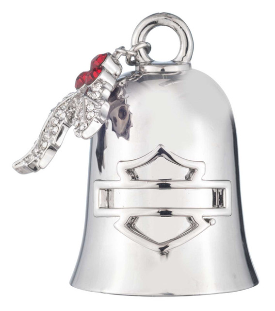 Harley-Davidson Bar & Shield Logo Embellished Holly Charm Ride Bell - Silver - Wisconsin Harley-Davidson