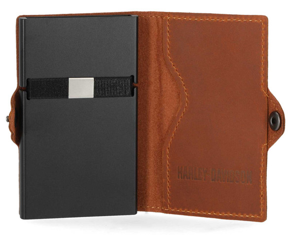 Harley-Davidson® Men's Embossed Bar & Shield Pop-Up Card Holder