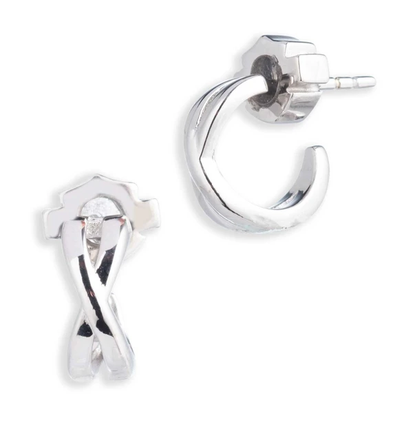 Harley-Davidson Women's Infinity Huggie Hoop Earrings - Sterling Silver - Wisconsin Harley-Davidson