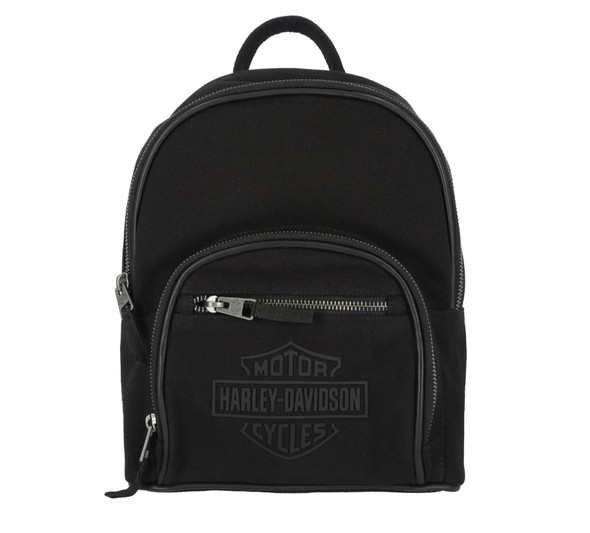 Harley-Davidson Women's B&S Nylon Mini-Backpack Shoulder Bag Purse - Black - Wisconsin Harley-Davidson